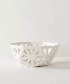 Convivial Geodesic Porcelain Fruit Bowl