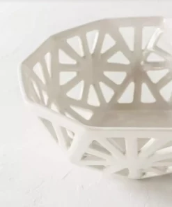 Convivial Geodesic Porcelain Fruit Bowl