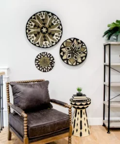 KAZI Home Goods Black Fleur Plate