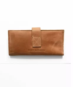 Purse & Clutch Leather Wallet - Caramel