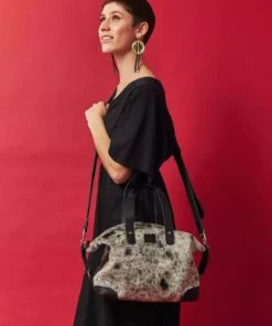 Abby Alley Ellen Handbag - Black Cow Hair Handcrafted