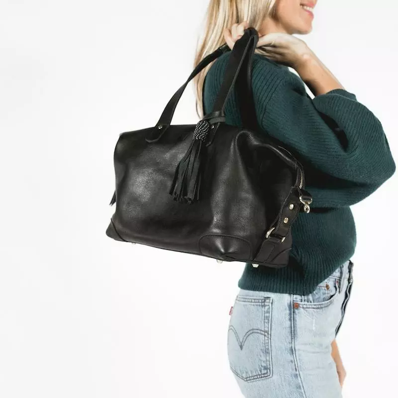 Abby Alley Handcrafted Ellen Handbag - Black 2 Abby Alley Handcrafted Ellen Handbag - Black