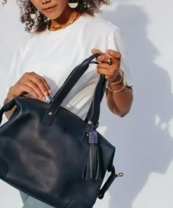 Abby Alley Handcrafted Ellen Handbag - Navy