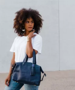 Abby Alley Handcrafted Ellen Handbag - Navy