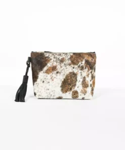 Abby Alley Handcrafted Keely Clutch - Black Cow Hair