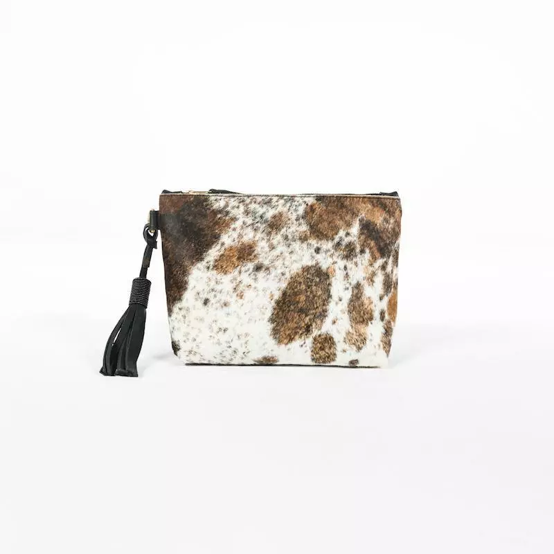 Abby Alley Handcrafted Keely Clutch - Black Cow Hair 1 Abby Alley Handcrafted Keely Clutch - Black Cow Hair