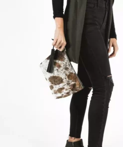 Abby Alley Handcrafted Keely Clutch - Black Cow Hair