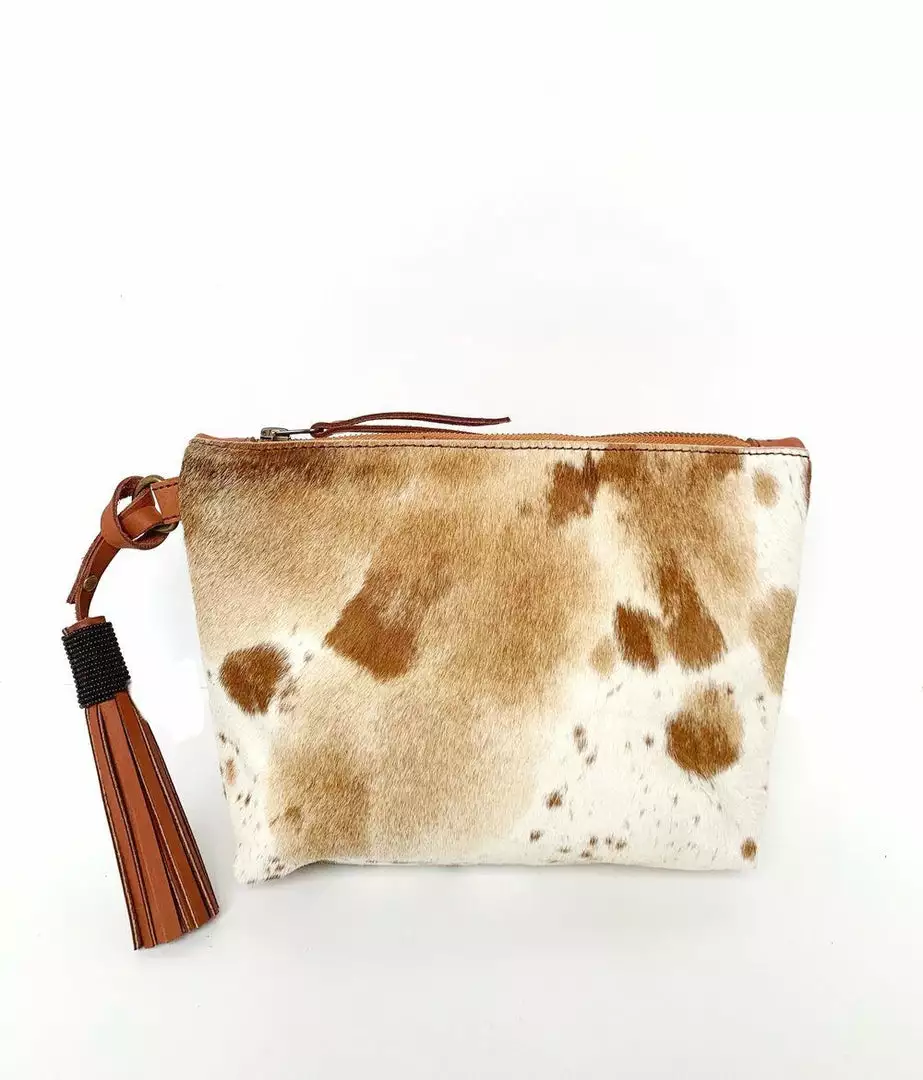 Abby Alley Keely Clutch - Chestnut Cow Hair 1 Abby Alley Keely Clutch - Chestnut Cow Hair