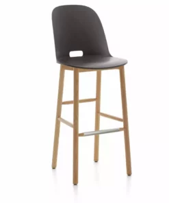 Emeco Alfi Recycled High Back Barstool - Ash 13 Emeco Alfi Recycled High Back Barstool - Ash