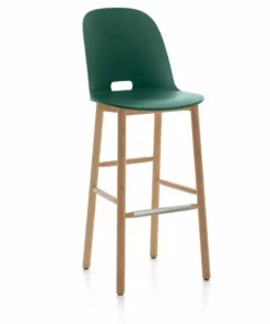 Emeco Alfi Recycled High Back Barstool - Ash 19 Emeco Alfi Recycled High Back Barstool - Ash