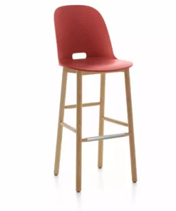 Emeco Alfi Recycled High Back Barstool - Ash 16 Emeco Alfi Recycled High Back Barstool - Ash