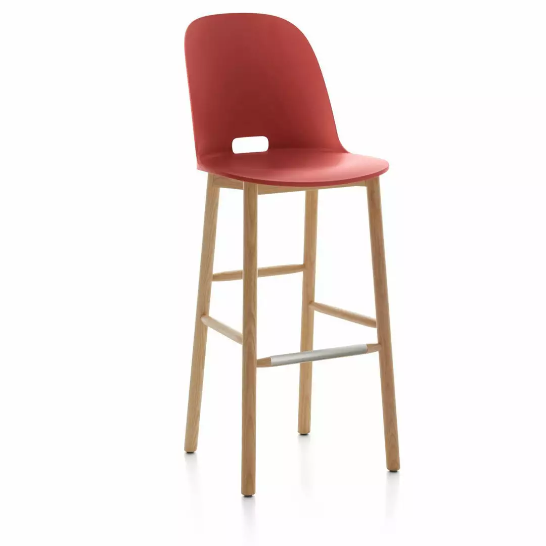 Emeco Alfi Recycled High Back Barstool - Ash 7 Emeco Alfi Recycled High Back Barstool - Ash