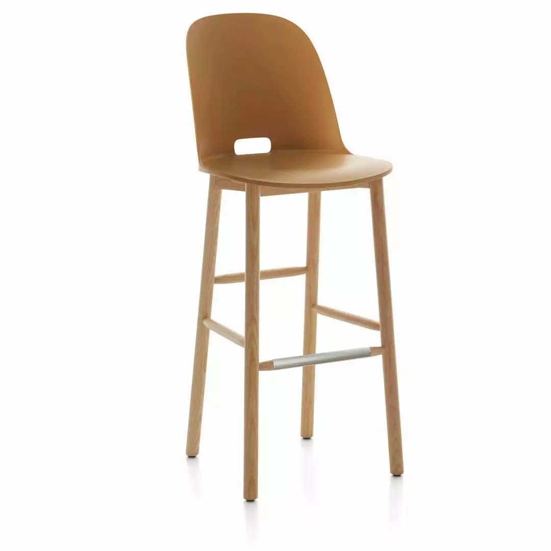 Emeco Alfi Recycled High Back Barstool - Ash 8 Emeco Alfi Recycled High Back Barstool - Ash