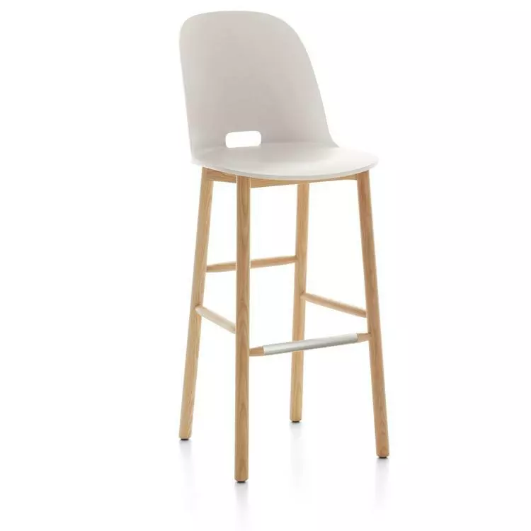 Emeco Alfi Recycled High Back Barstool - Ash 9 Emeco Alfi Recycled High Back Barstool - Ash