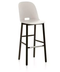Emeco Furniture Alfi Recycled High Back Barstool - Dark Ash