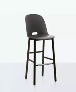 Emeco Furniture Alfi Recycled High Back Barstool - Dark Ash