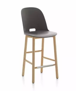 Emeco Alfi Recycled High Back Counter Stool - Ash