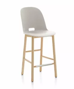 Emeco Alfi Recycled High Back Counter Stool - Ash