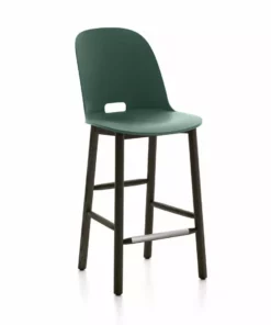 Emeco Furniture Alfi Recycled High Back Counter Stool - Dark Ash