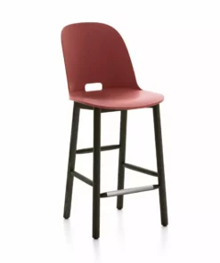 Emeco Furniture Alfi Recycled High Back Counter Stool - Dark Ash