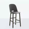 Emeco Furniture Alfi Recycled High Back Counter Stool - Dark Ash