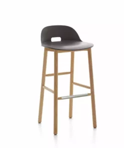 Emeco Alfi Recycled Low Back Barstool - Ash