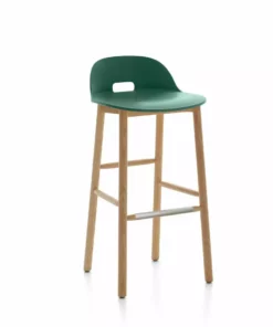 Emeco Alfi Recycled Low Back Barstool - Ash