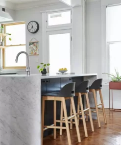 Emeco Alfi Recycled Low Back Barstool - Dark Ash Furniture