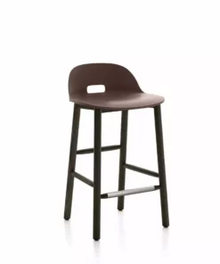 Emeco Furniture Alfi Recycled Low Back Counter Stool - Dark Ash