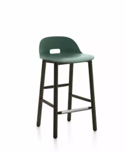 Emeco Furniture Alfi Recycled Low Back Counter Stool - Dark Ash