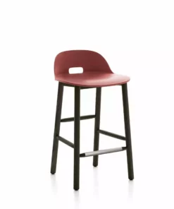 Emeco Furniture Alfi Recycled Low Back Counter Stool - Dark Ash