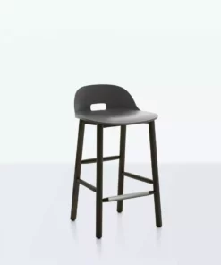 Emeco Furniture Alfi Recycled Low Back Counter Stool - Dark Ash