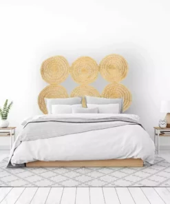 KAZI Home Goods All Natural Woven Discs Queen Headboard