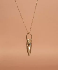 Iron Oxide Brass Shield Necklace Jewelry