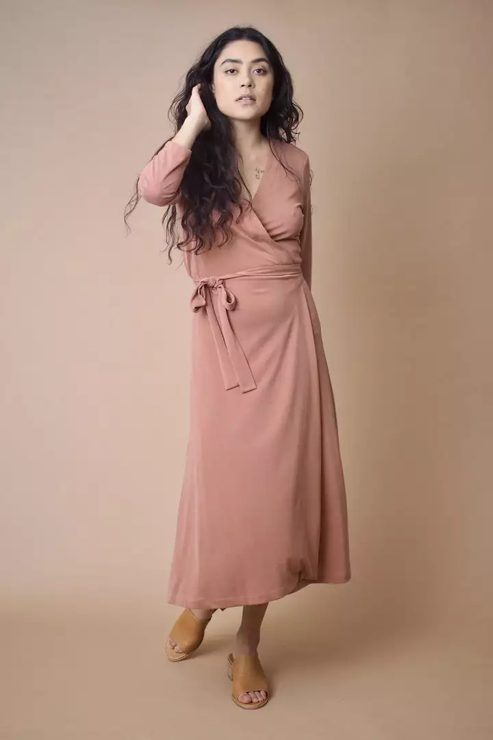 Altar Handcrafted Canyon Upcycled Modal Wrap Dress 2 Altar Handcrafted Canyon Upcycled Modal Wrap Dress