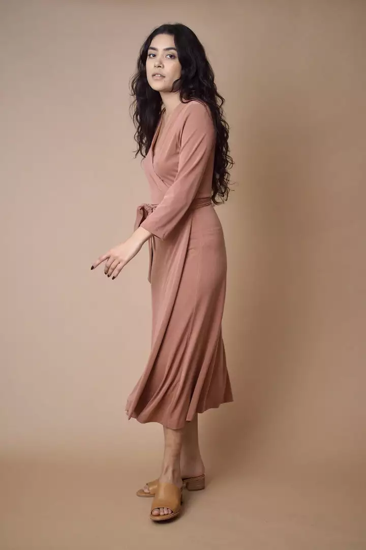 Altar Handcrafted Canyon Upcycled Modal Wrap Dress 3 Altar Handcrafted Canyon Upcycled Modal Wrap Dress