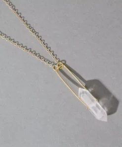 Iron Oxide Jewelry Crystal Spinner Necklace - Rose Quartz