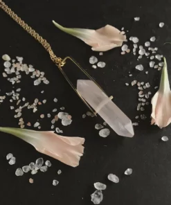 Iron Oxide Jewelry Crystal Spinner Necklace - Rose Quartz