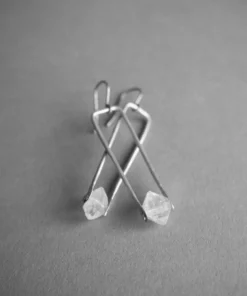 Iron Oxide Jewelry Herkimer Drop Earrings - Sterling Silver