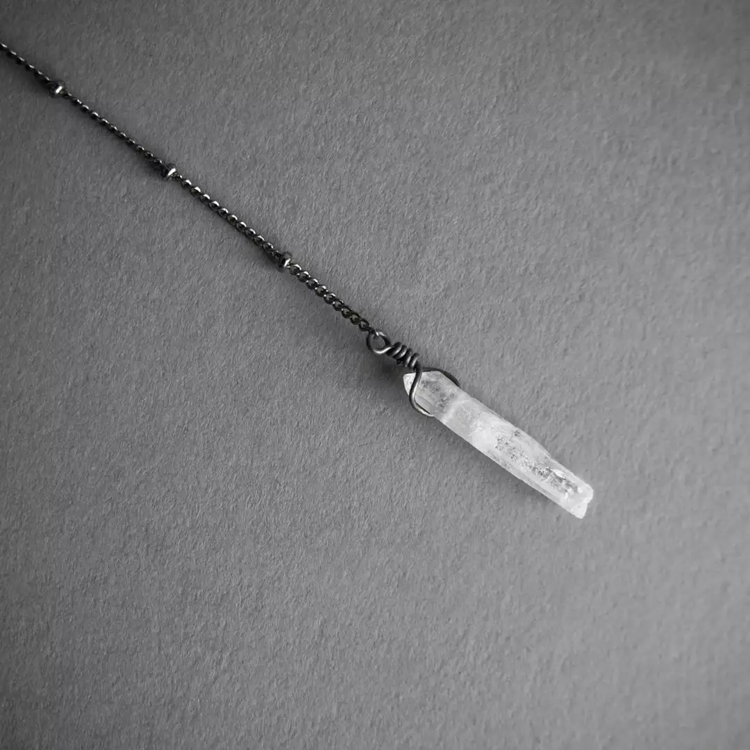 Iron Oxide Layered Labradorite Lariat Necklace 4 Iron Oxide Layered Labradorite Lariat Necklace