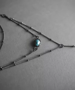 Iron Oxide Layered Labradorite Lariat Necklace 8 Iron Oxide Layered Labradorite Lariat Necklace