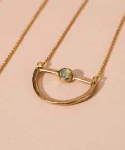 Iron Oxide Mini Waxing Moon Necklace