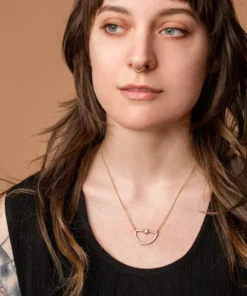 Iron Oxide Mini Waxing Moon Necklace 10 Iron Oxide Mini Waxing Moon Necklace