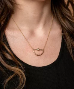 Iron Oxide Mini Waxing Moon Necklace