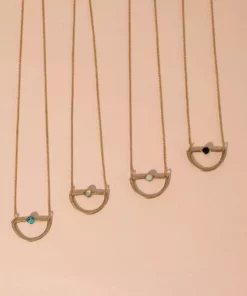 Iron Oxide Mini Waxing Moon Necklace 13 Iron Oxide Mini Waxing Moon Necklace