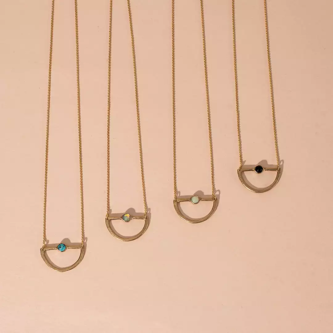 Iron Oxide Mini Waxing Moon Necklace 6 Iron Oxide Mini Waxing Moon Necklace