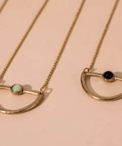 Iron Oxide Mini Waxing Moon Necklace 12 Iron Oxide Mini Waxing Moon Necklace