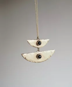 Iron Oxide Jewelry Stacked Moon Necklace