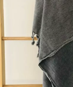 Amante Marketplace Arete Turkish Towel / Throw Blanket - Heather Gray