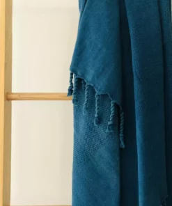 Amante Marketplace Best Sellers Arete Turkish Towel / Throw Blanket - Petrol Blue
